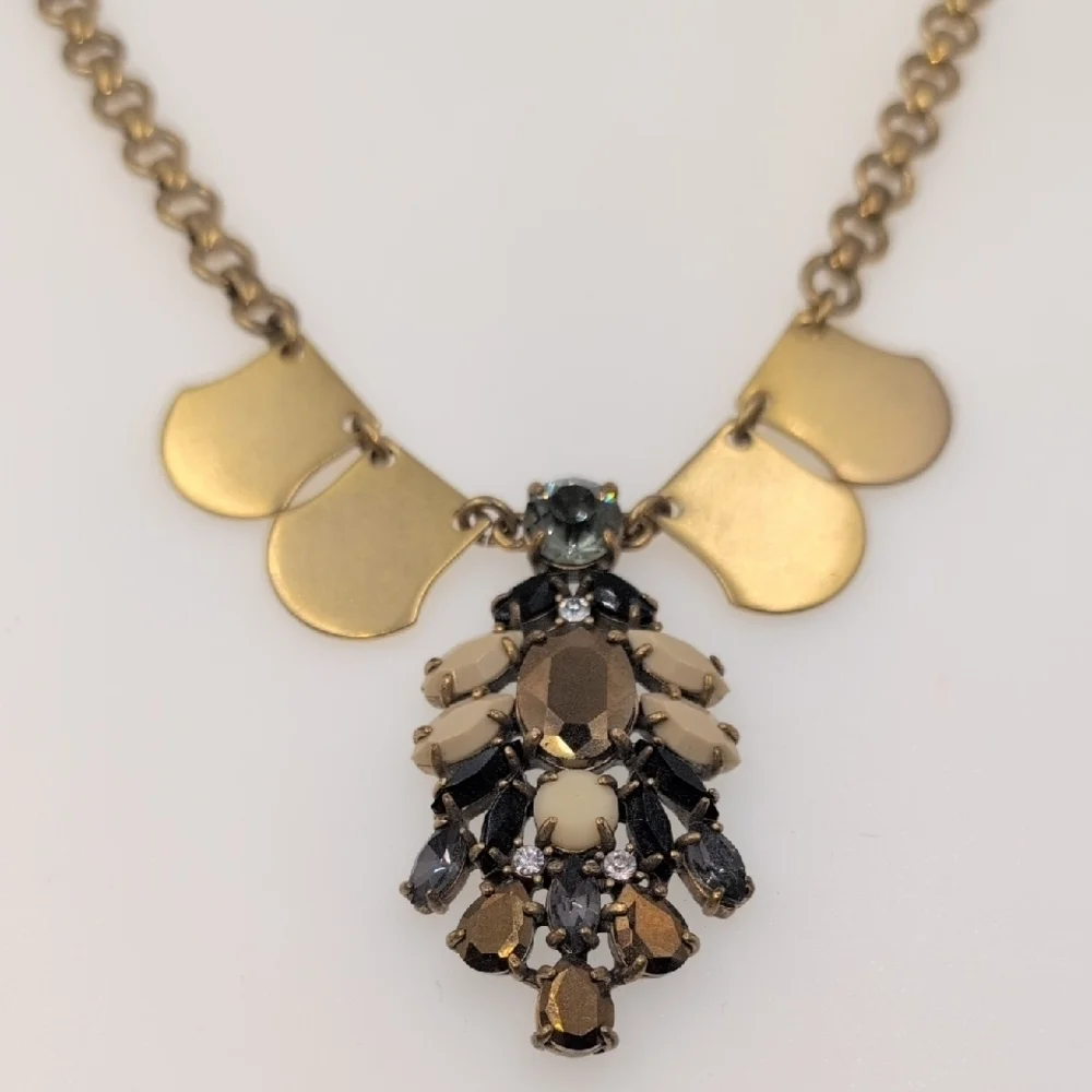 J. Crew Gold and Black Statement Necklace